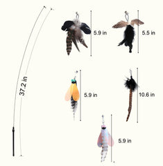 Yauende cat feather toys feathers image emphasizing soft feather components for chasing