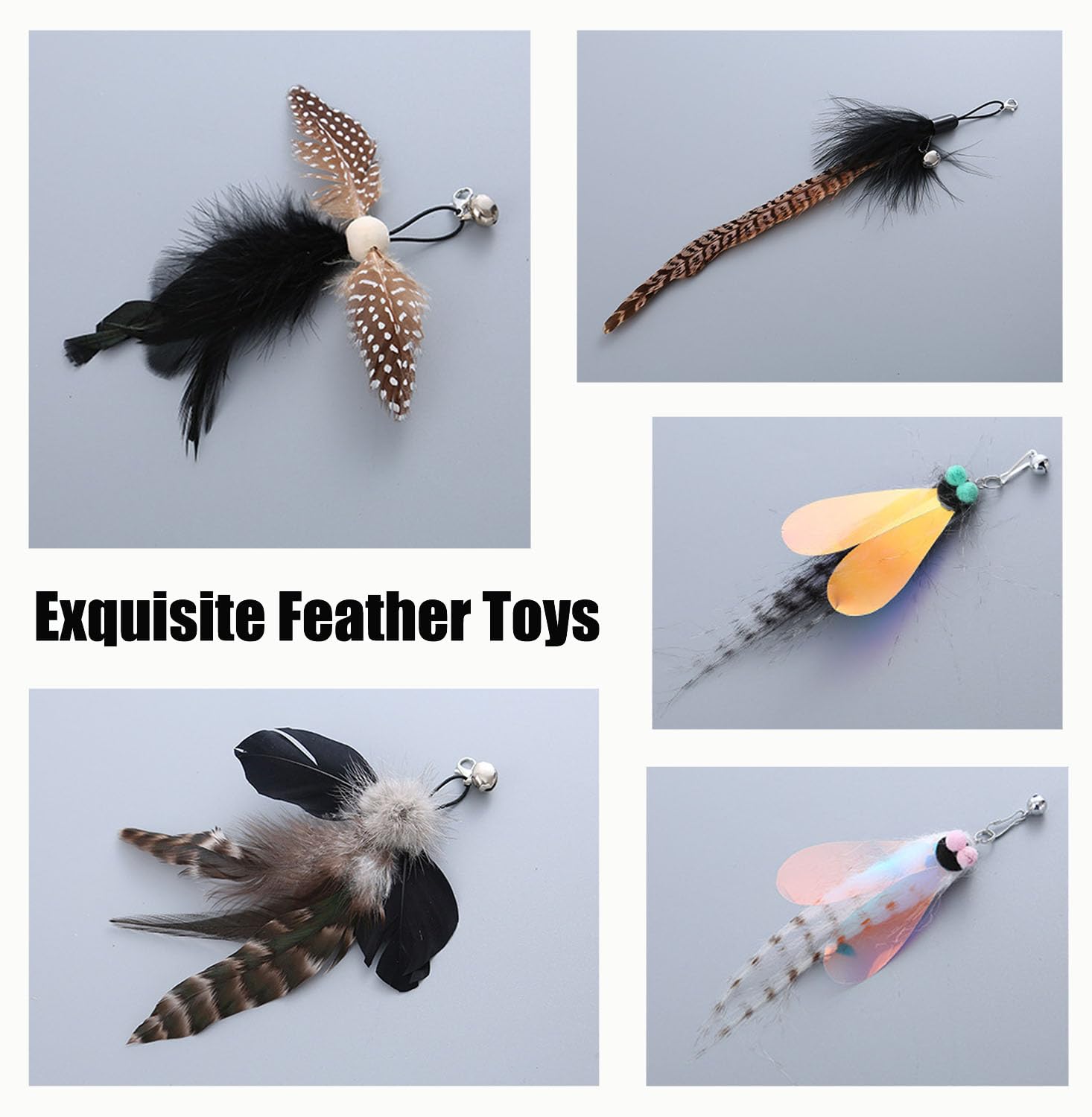 Yauende cat feather toys set packaging image showing gift-ready indoor entertainment