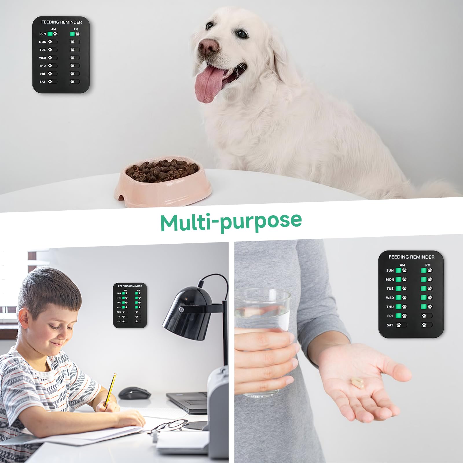 YAUYIK dog feeding reminder AM PM chart simplifies daily scheduling for pets.