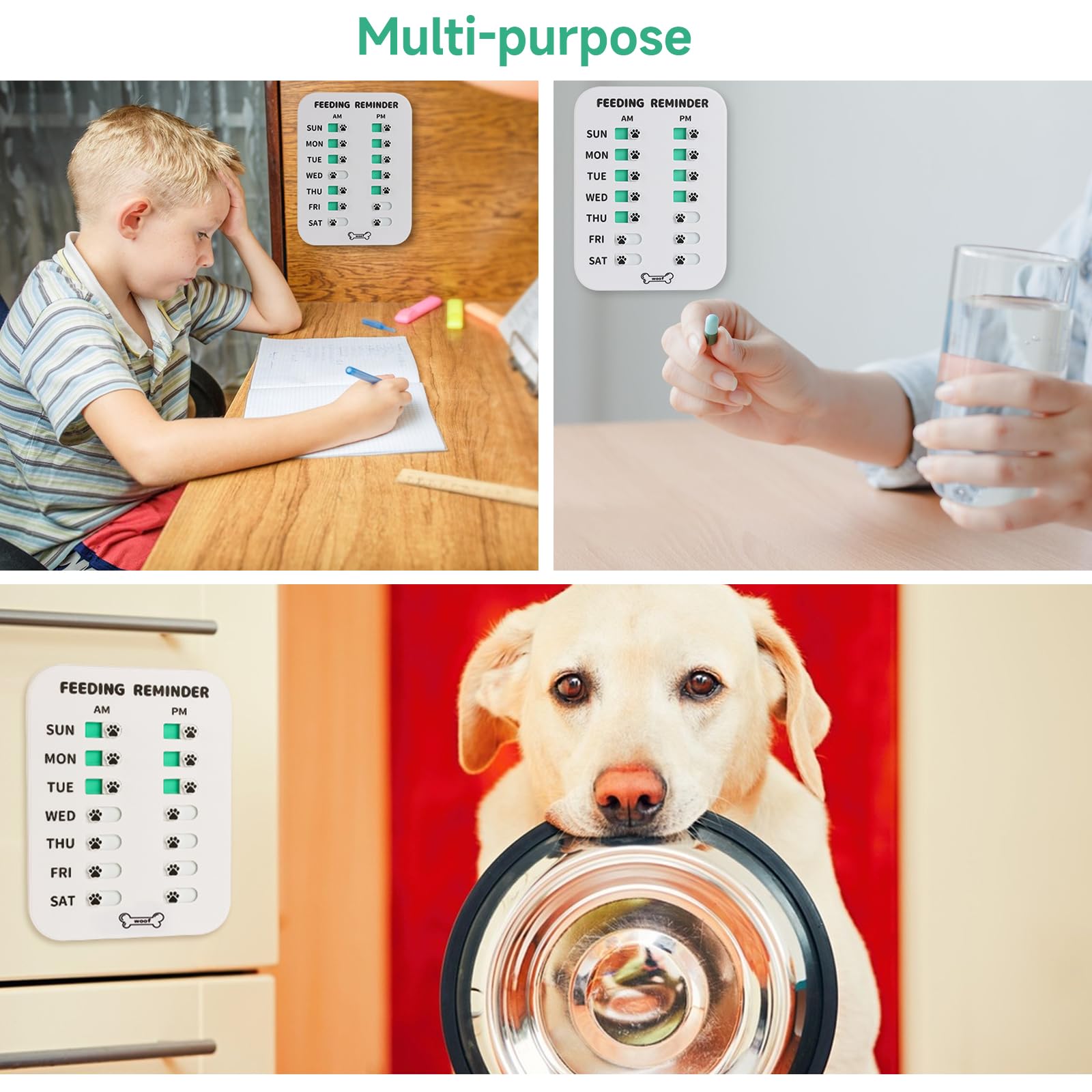 YAUYIK magnetic sign board close-up: durable fridge magnet for daily pet care reminders