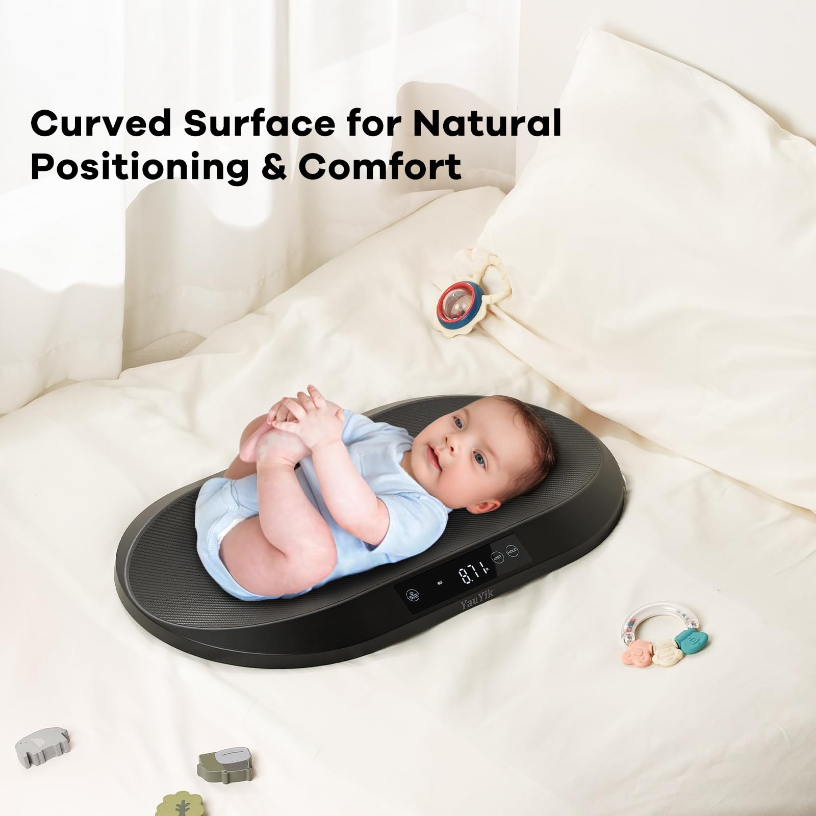 YauYik Pet Scale anti-slip base ensures secure placement on various surfaces.