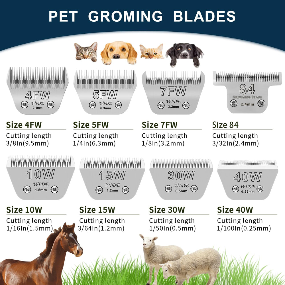 YAZIYIR 4FW blade 3/8 inch for longer cuts on big breeds