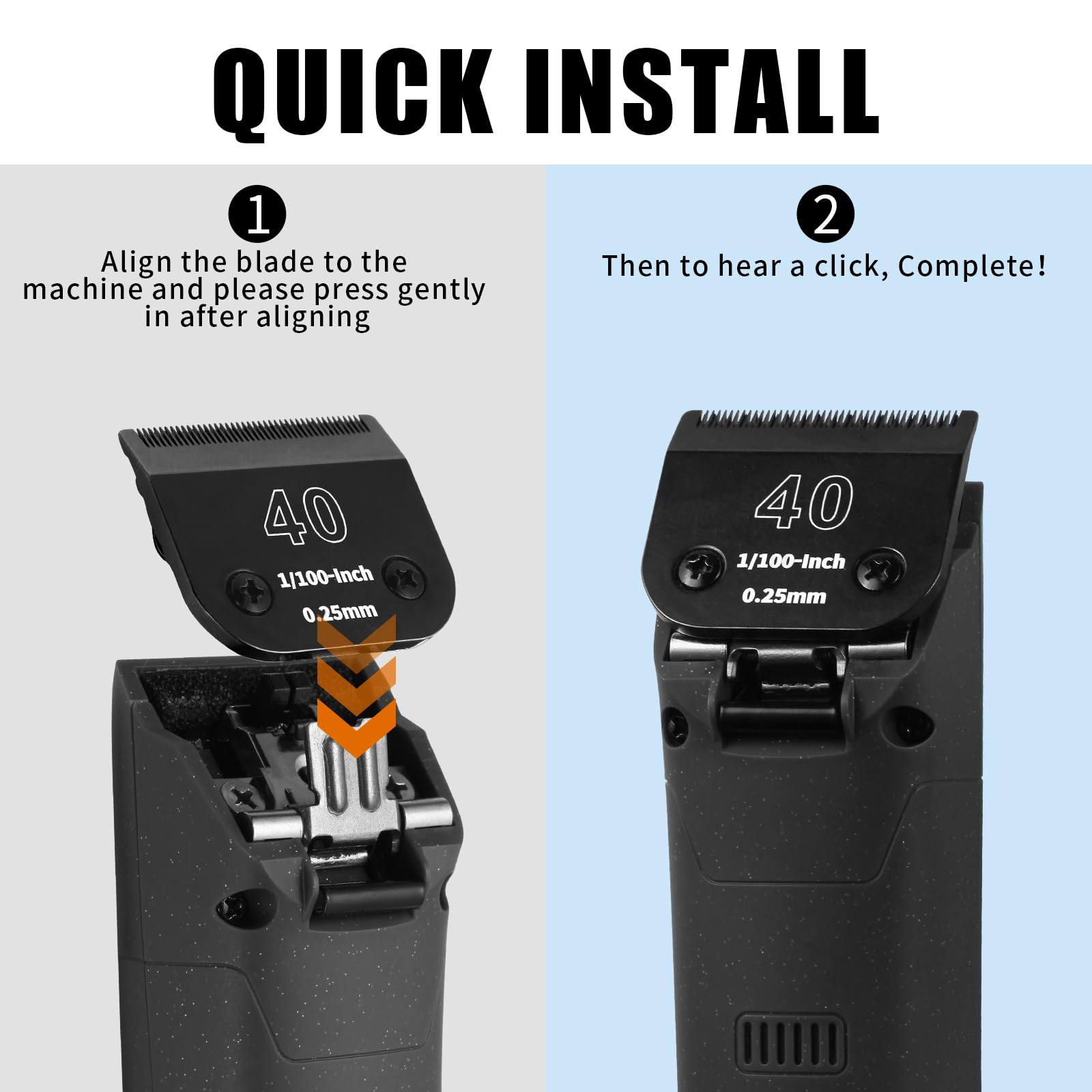 Hojas de bajo sonido y menor calentamiento para grooming cómodo.