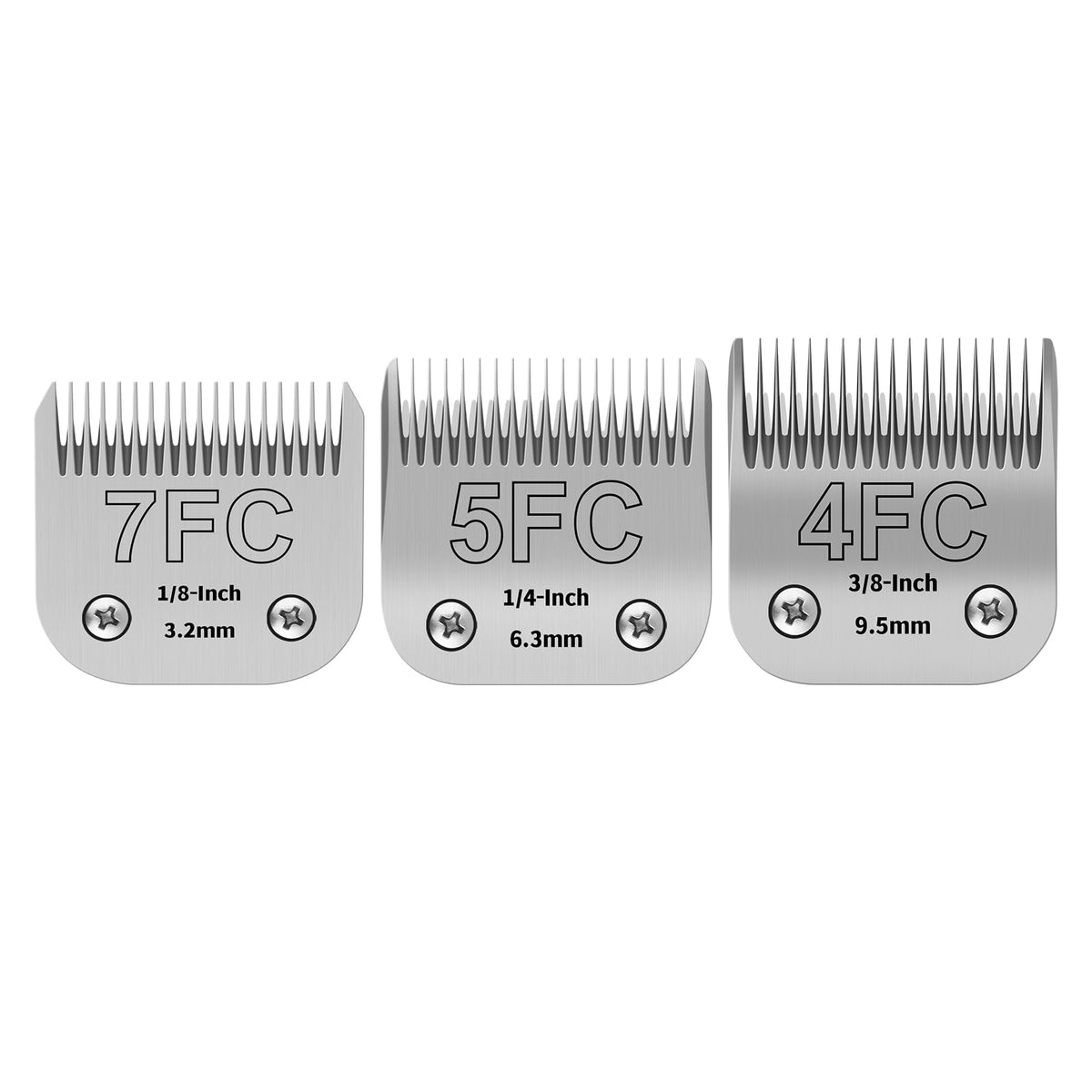 YAZIYIR pet grooming blade 7FC close-up showing precise 1/8 inch cut for clean trims