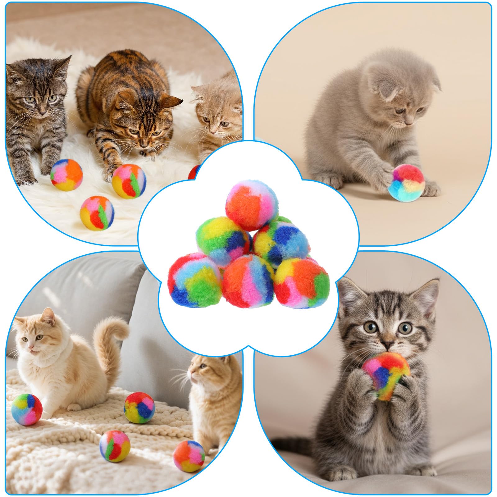 YBEATY soft plush cat ball multi-use-07 doubles as decor or gift