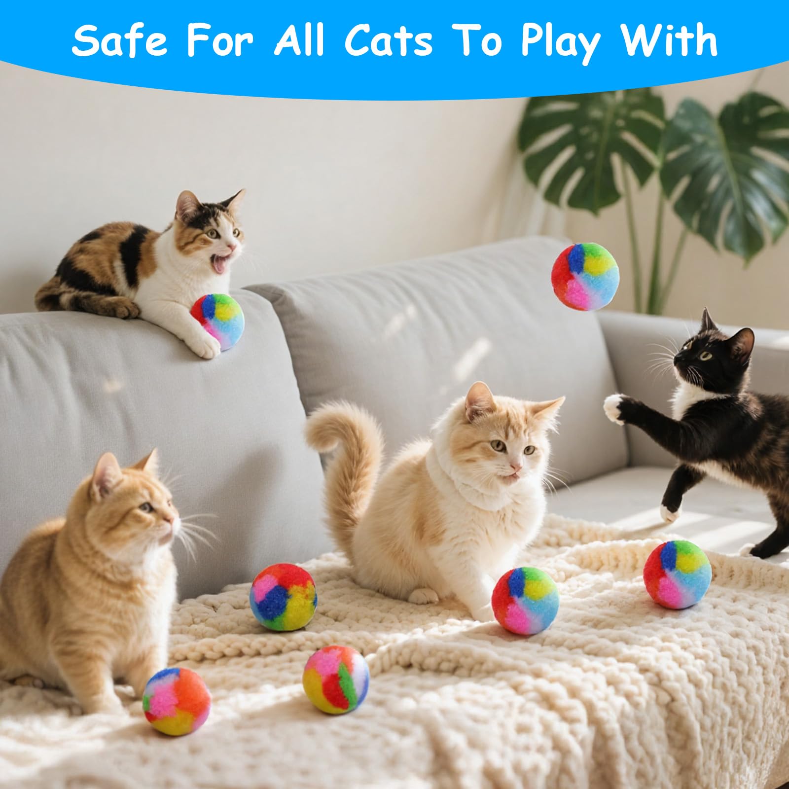 YBEATY soft plush cat ball plush-material-04 soft, durable for safe indoor fun