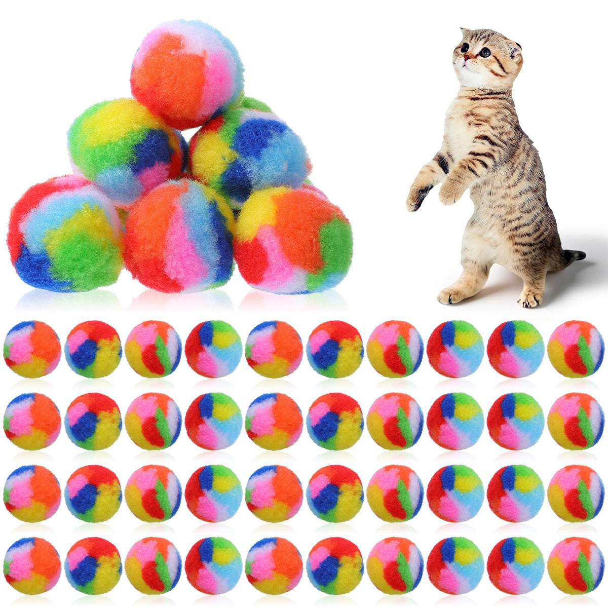 YBEATY soft plush cat ball rainbow-01 sparks energetic playtime