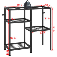 YBING fish tank stand three-tier shelves organize feed and decor neatly
