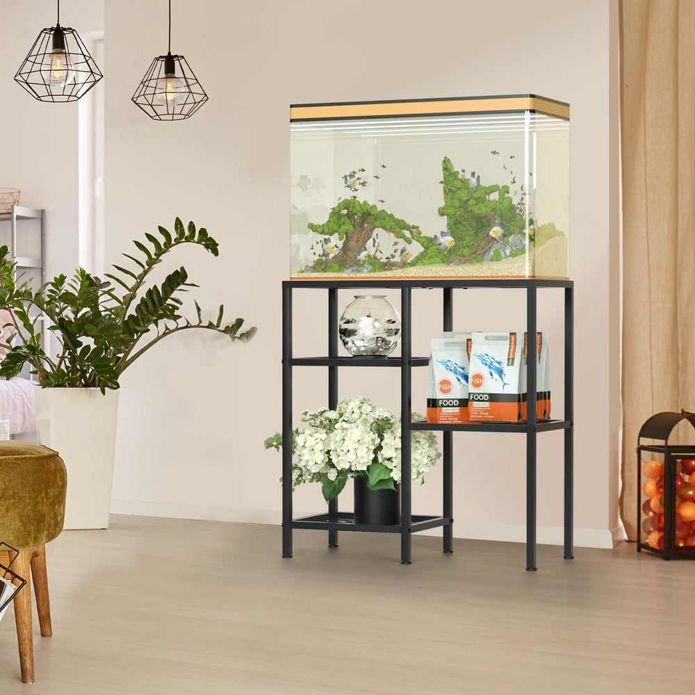 YBING fish tank stand wall-mount option adds tipping resistance and space-saving appeal