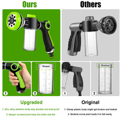 YCCOKJJ 8-in-1 sprayer head offers eight patterns for any task.