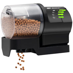 Ycozy automatic fish feeder front view showing compact design for easy feeding