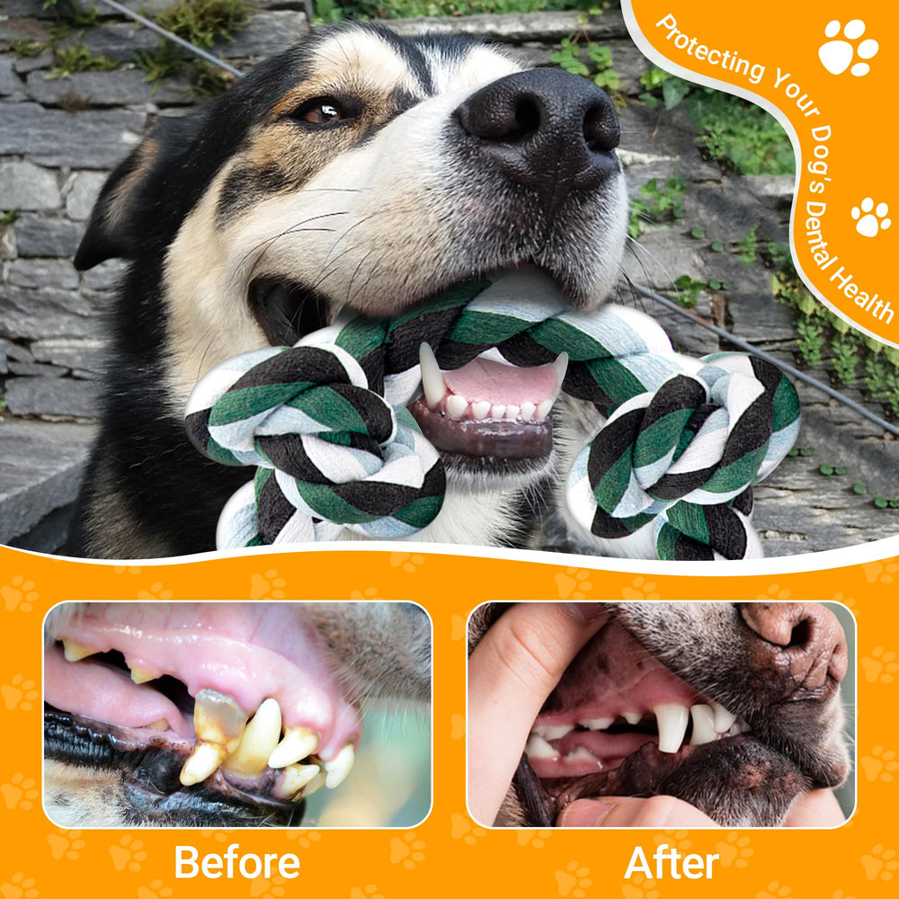 Ycozy 6-knot rope toy stretched for vigorous tug sessions.