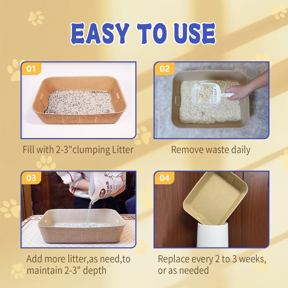 YCSKJK disposable cat litter box large dimensions 16.2x12.6x3.9 inches