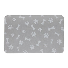 YCT absorbent mat catches water around bowls to protect floors.