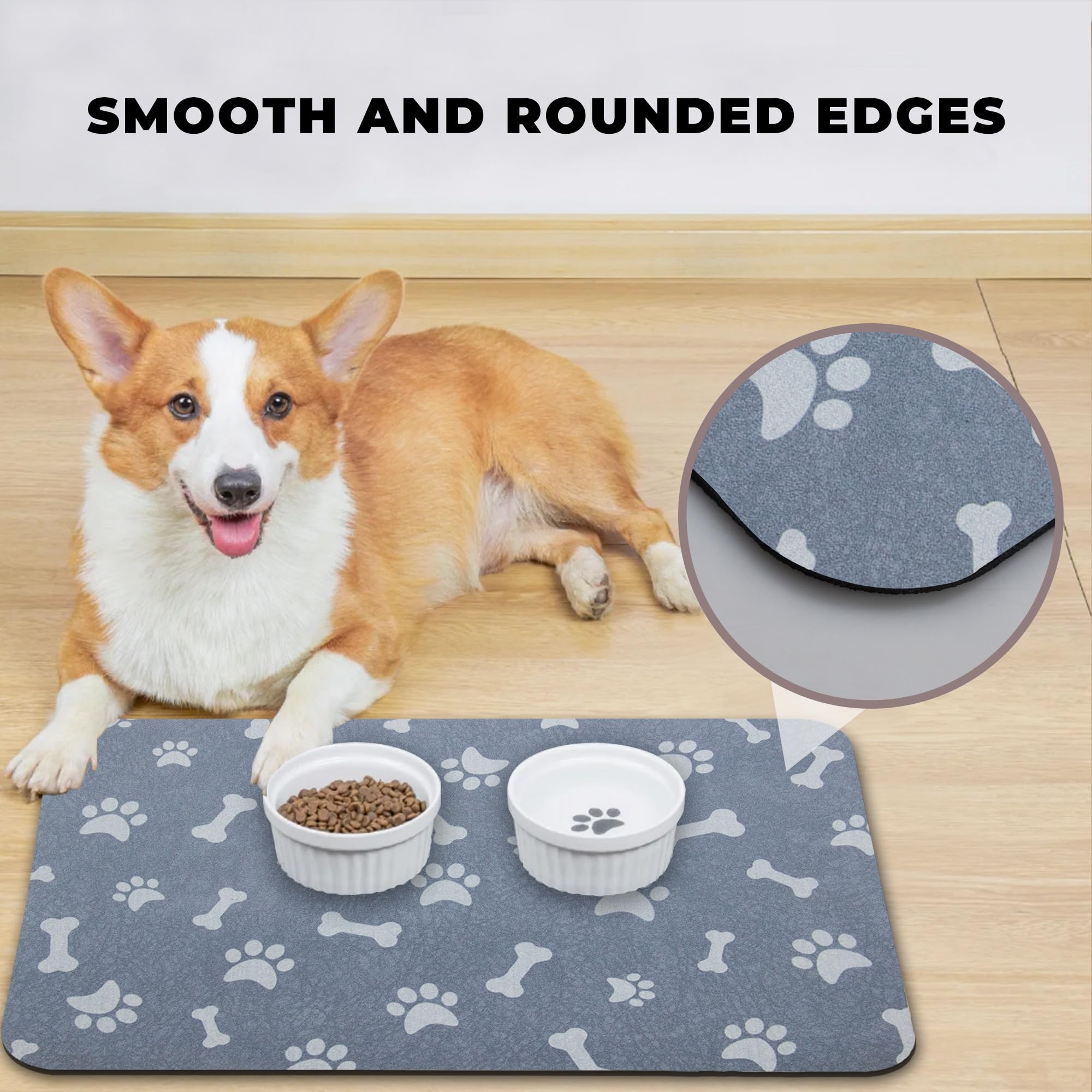 YCT mat suitable for bowls, feeders, and preventing spills during meals.