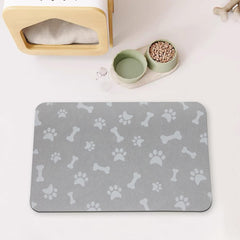 YCT Cat Dish and Dog Bowl Mat with non-slip back keeps bowls steady and floors clean.