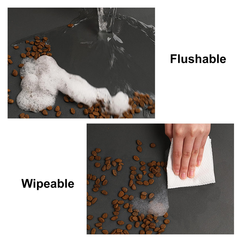 YCT cat food mat 18.1 by 11.8 inches fits standard feeding areas.