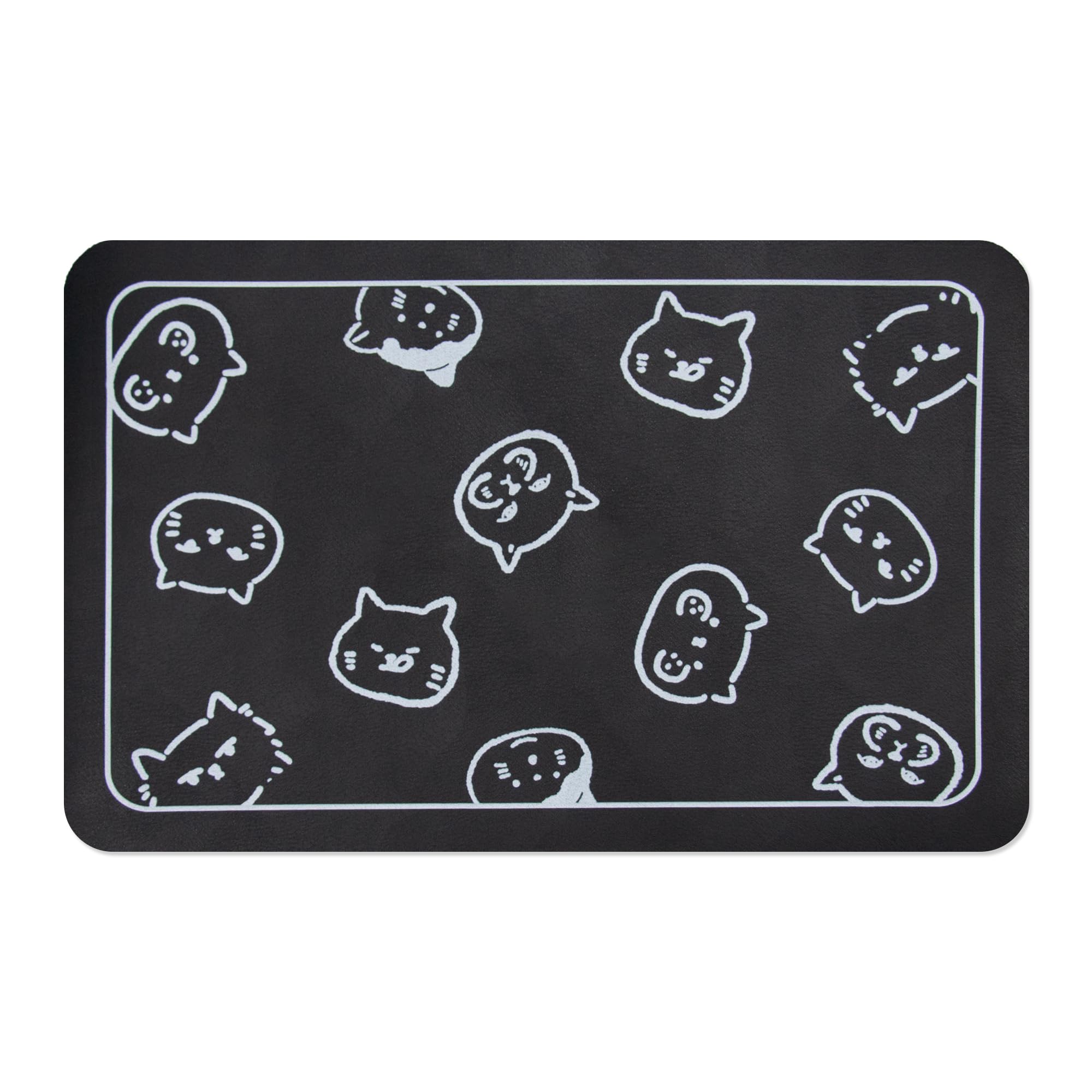 YCT cat food mat in home dining area keeps feeding space tidy.