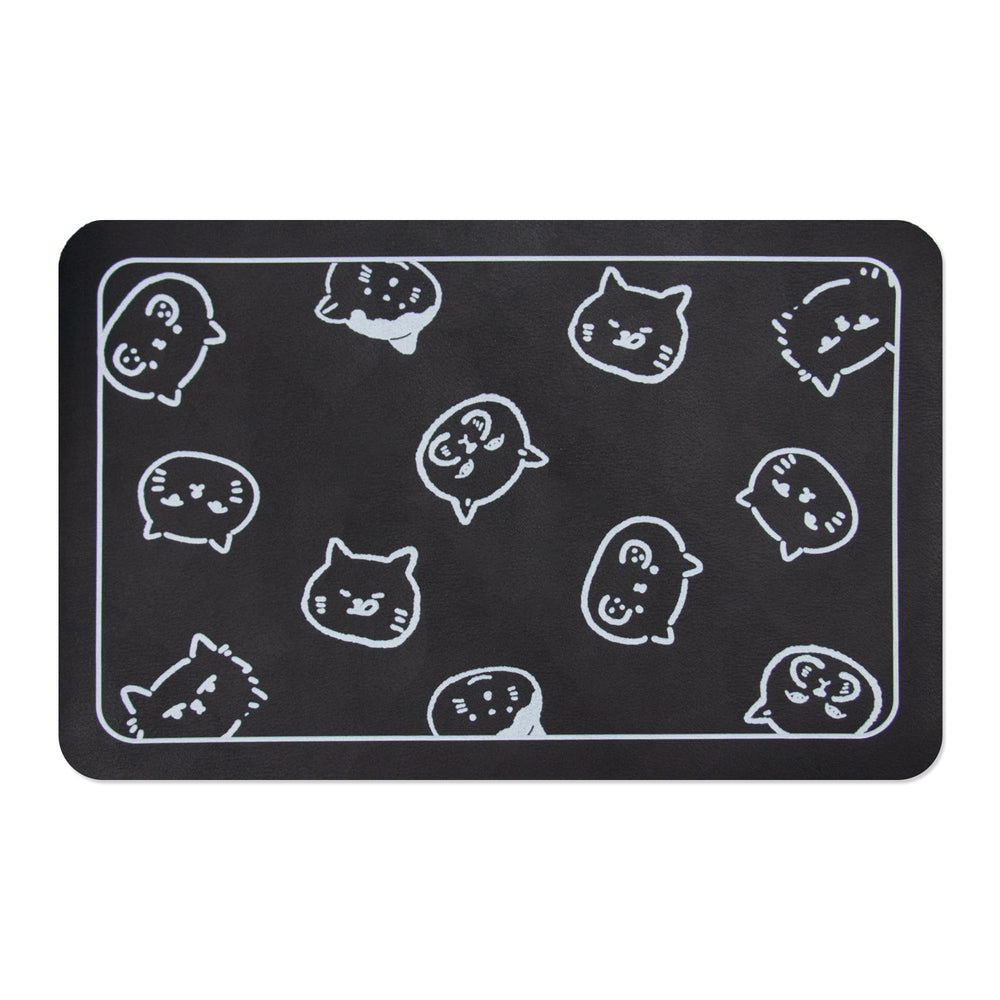 YCT cat food mat in home dining area keeps feeding space tidy.