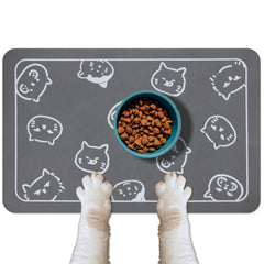 YCT cat-food-water-mat with nonslip back keeps bowls steady and floors dry