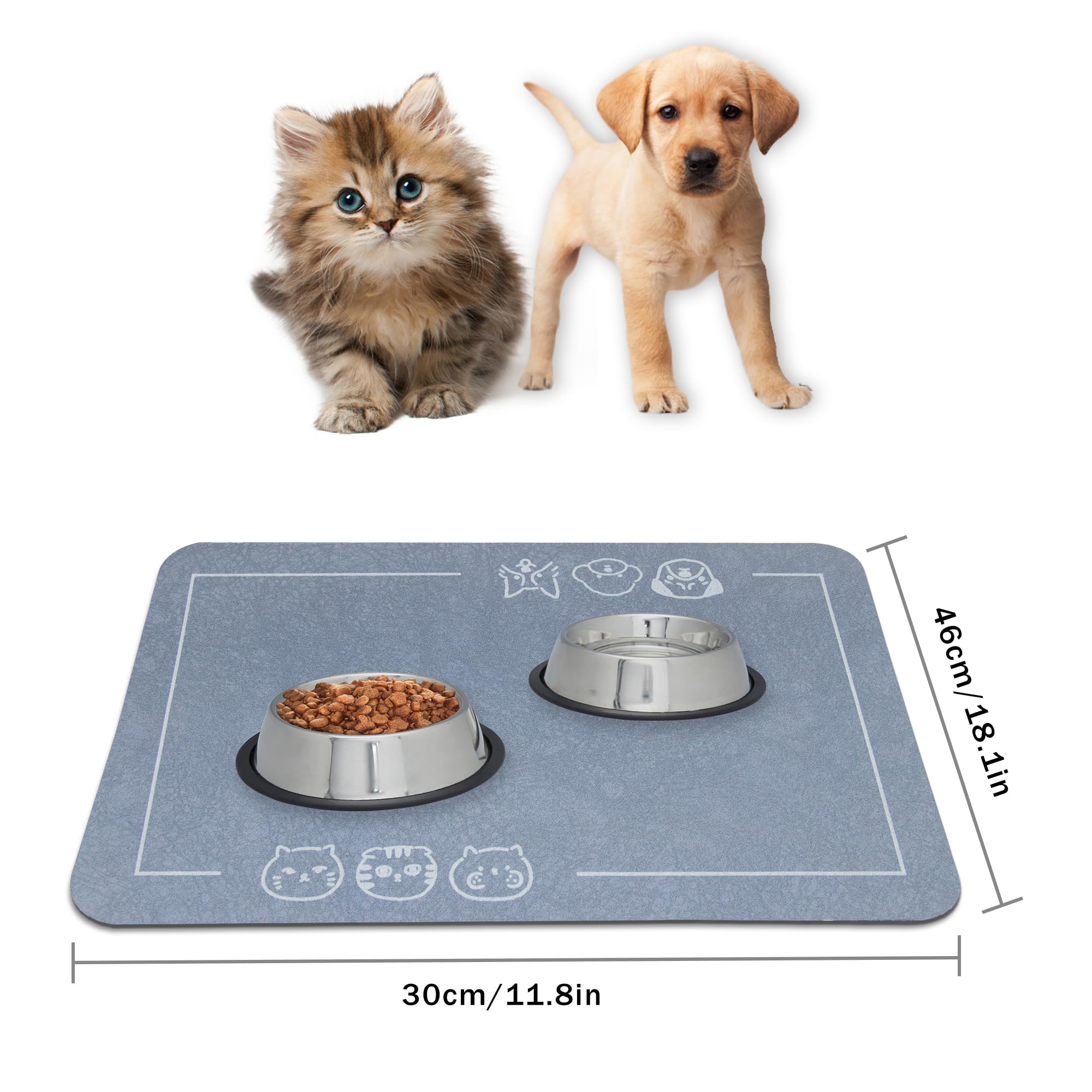 YCT Cat Pet Food Mat can be used as a bowl-drying mat in beige.