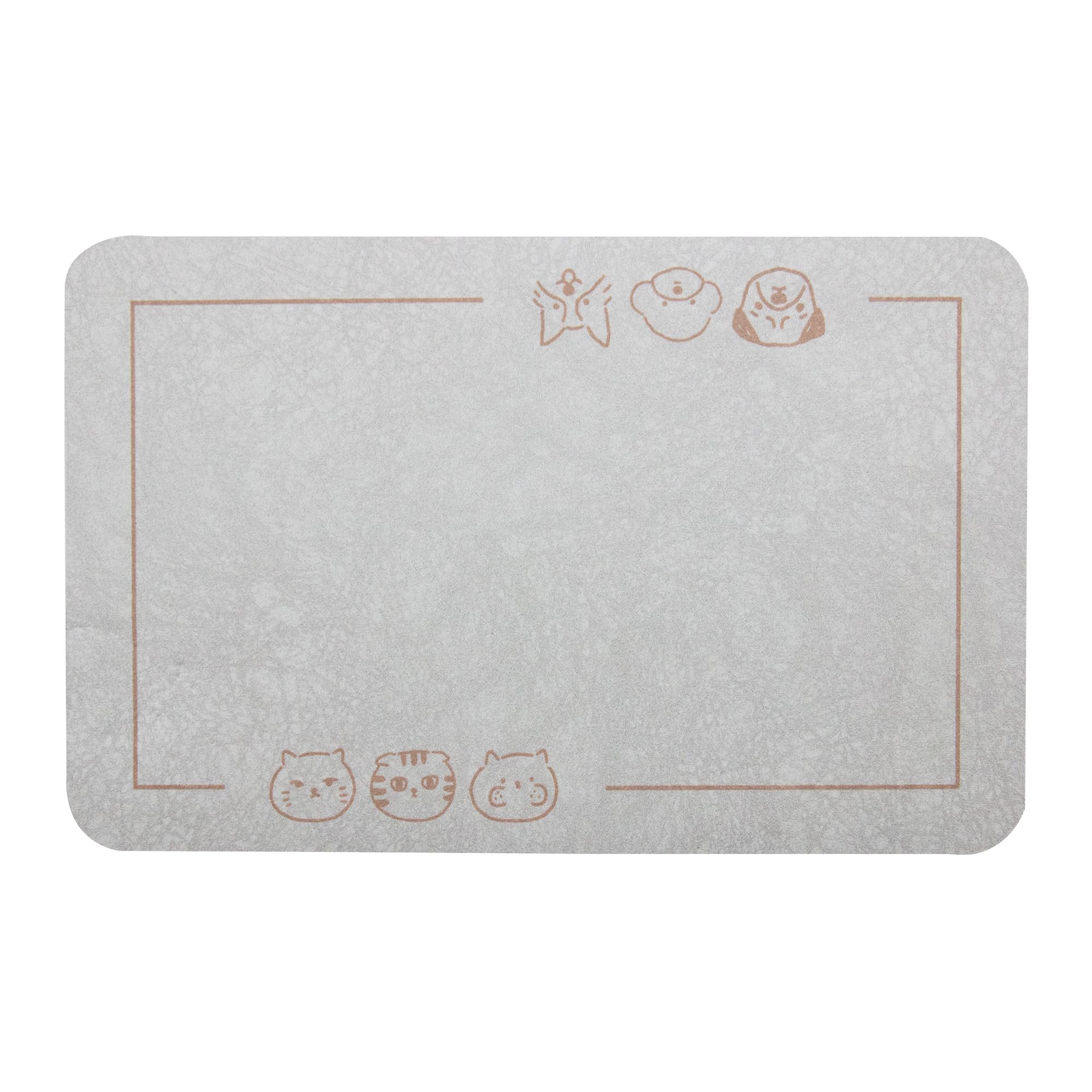 YCT Cat Pet Food Mat water-absorbent layer catches drips near bowls.