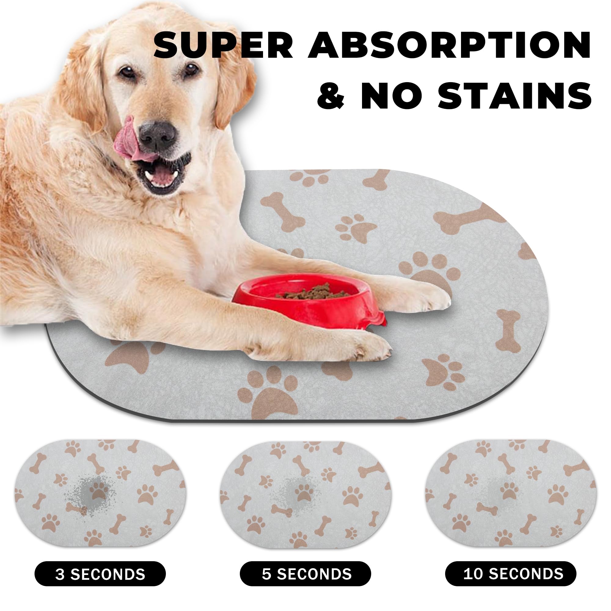 YCT Beige Pet Mat easy-clean surface dries quickly after meals