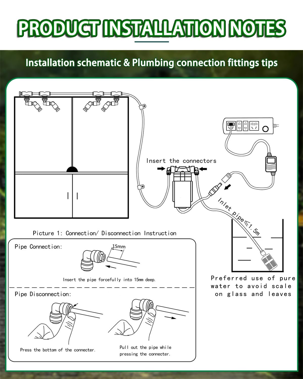 Ycxydr reptile mister system tubing and fittings for tidy connections