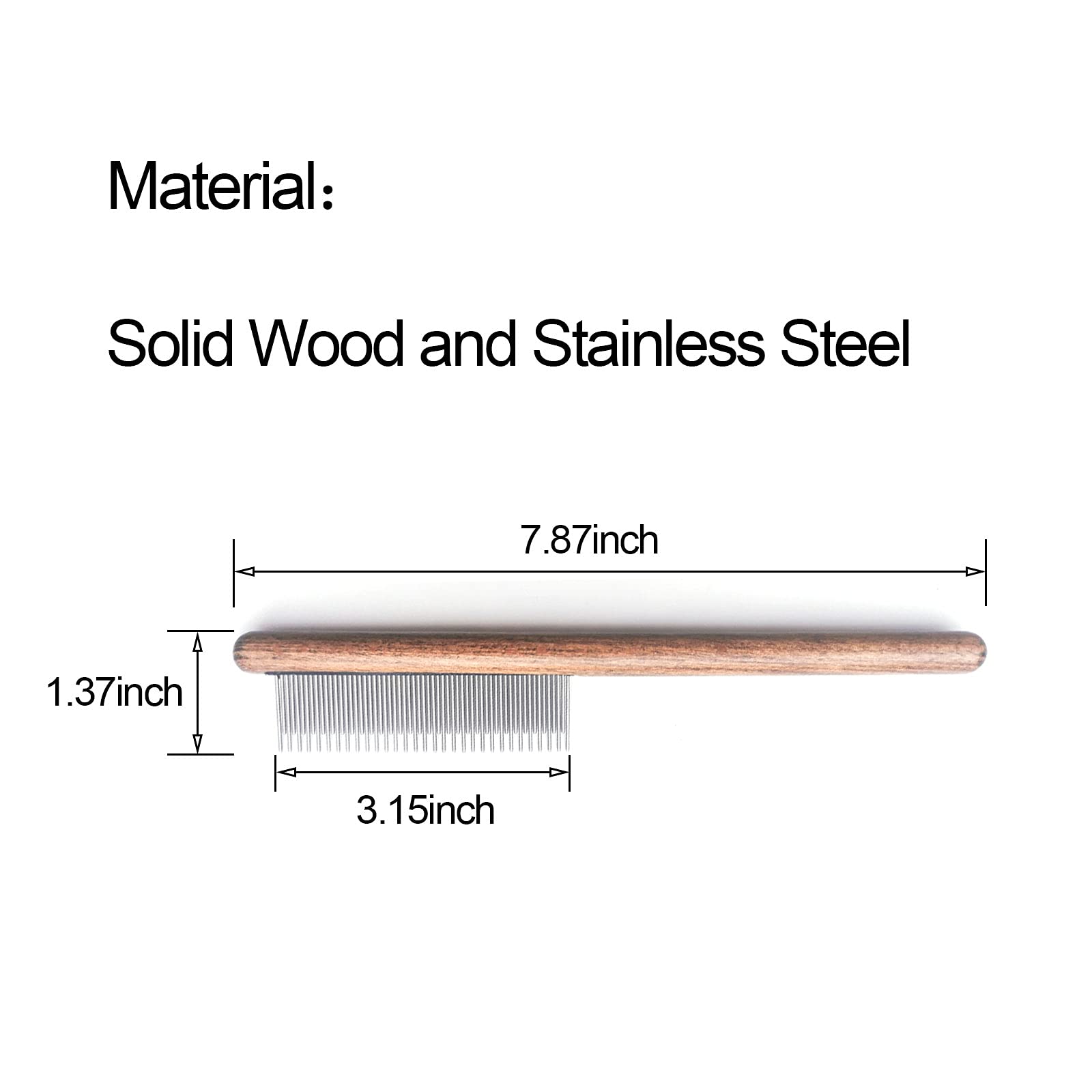 YDDPET dog comb with solid wood handle for gentle grooming