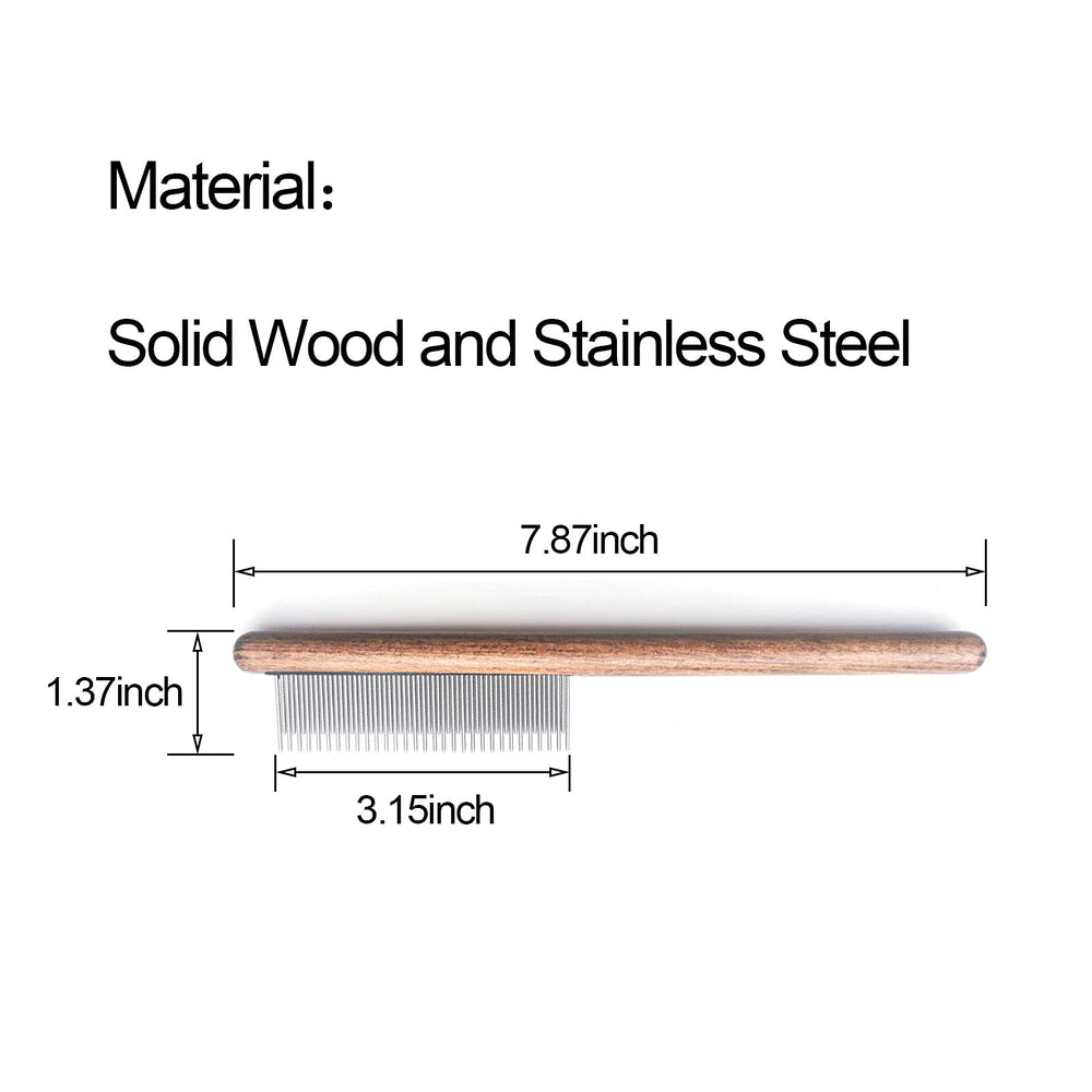 YDDPET dog comb with solid wood handle for gentle grooming