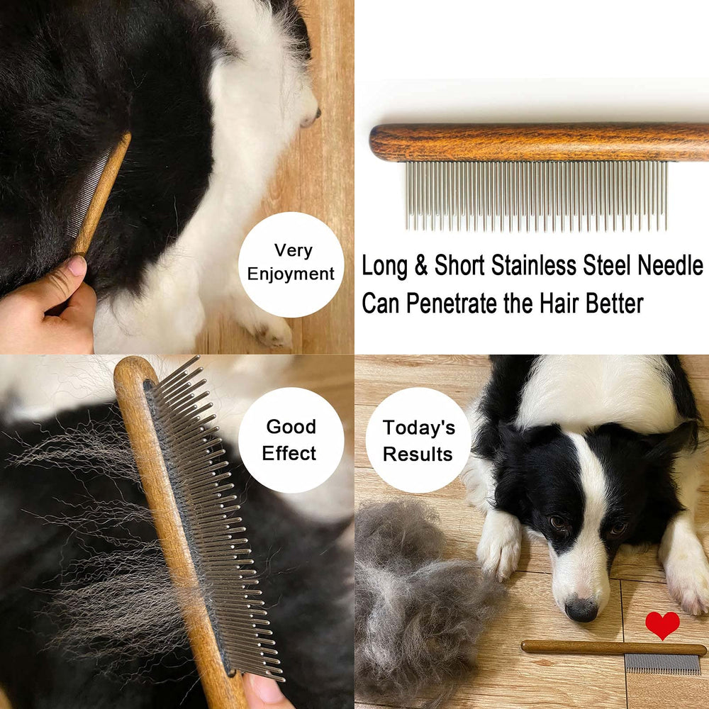 YDDPET pet comb in use with brushing scene for calm pets