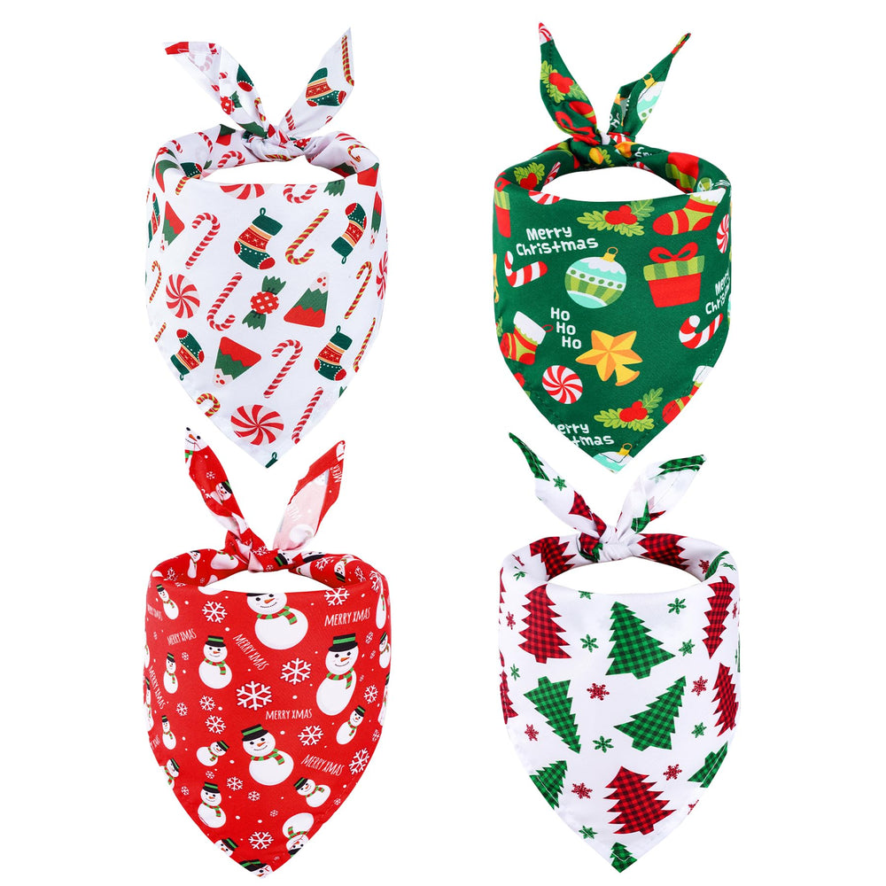 yeabwps triangle dog scarf snowman design for festive holiday photos.