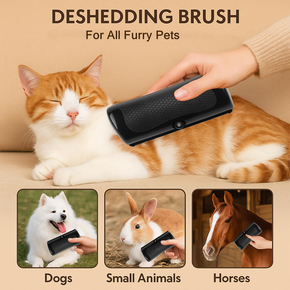 YEAHGO Deshedding Brush soft-teeth glide through fur for gentle detangling.