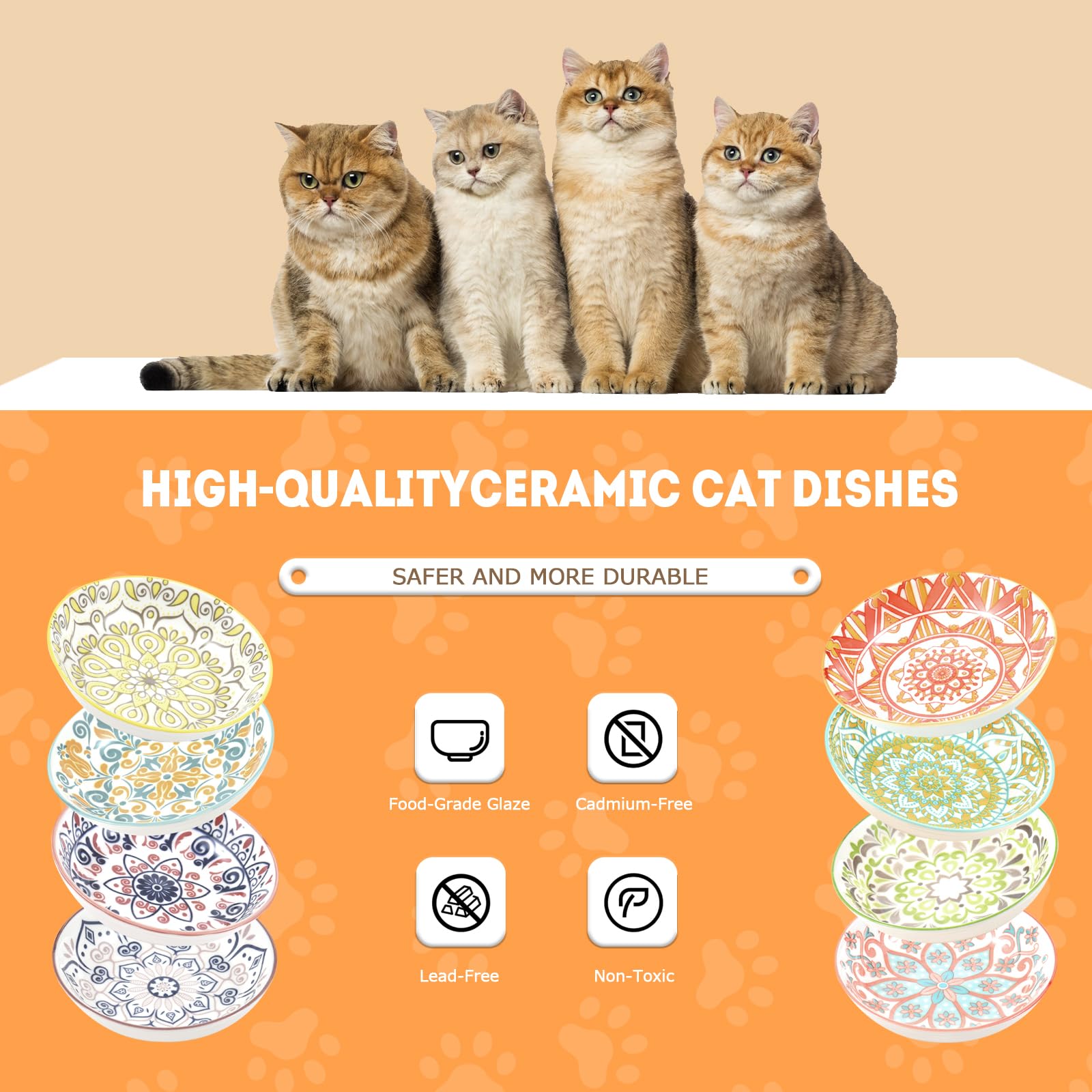 YEAHGO wide shallow bowls are easy to clean and stack for space-saving storage