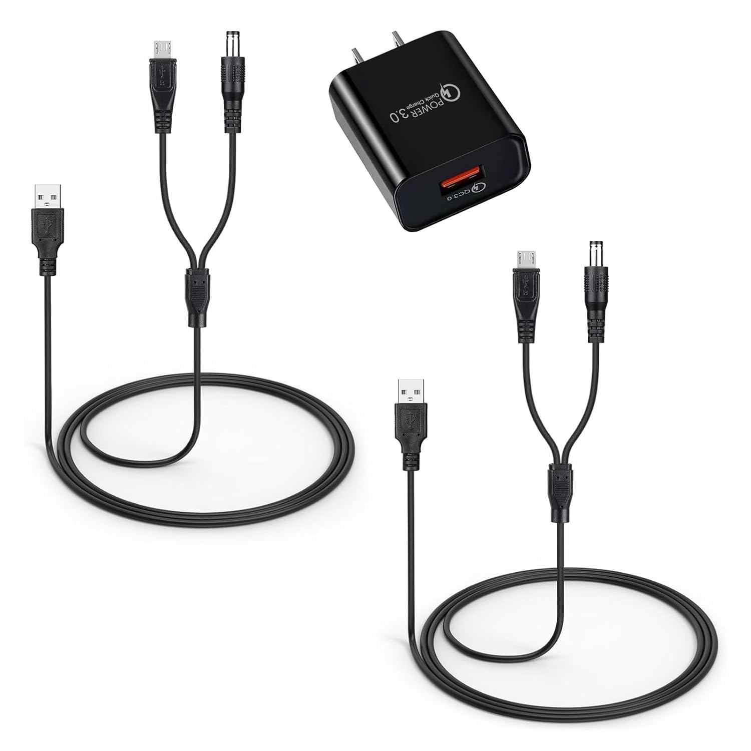 YEAOI bousnic charger cable front view enables easy simultaneous charging.