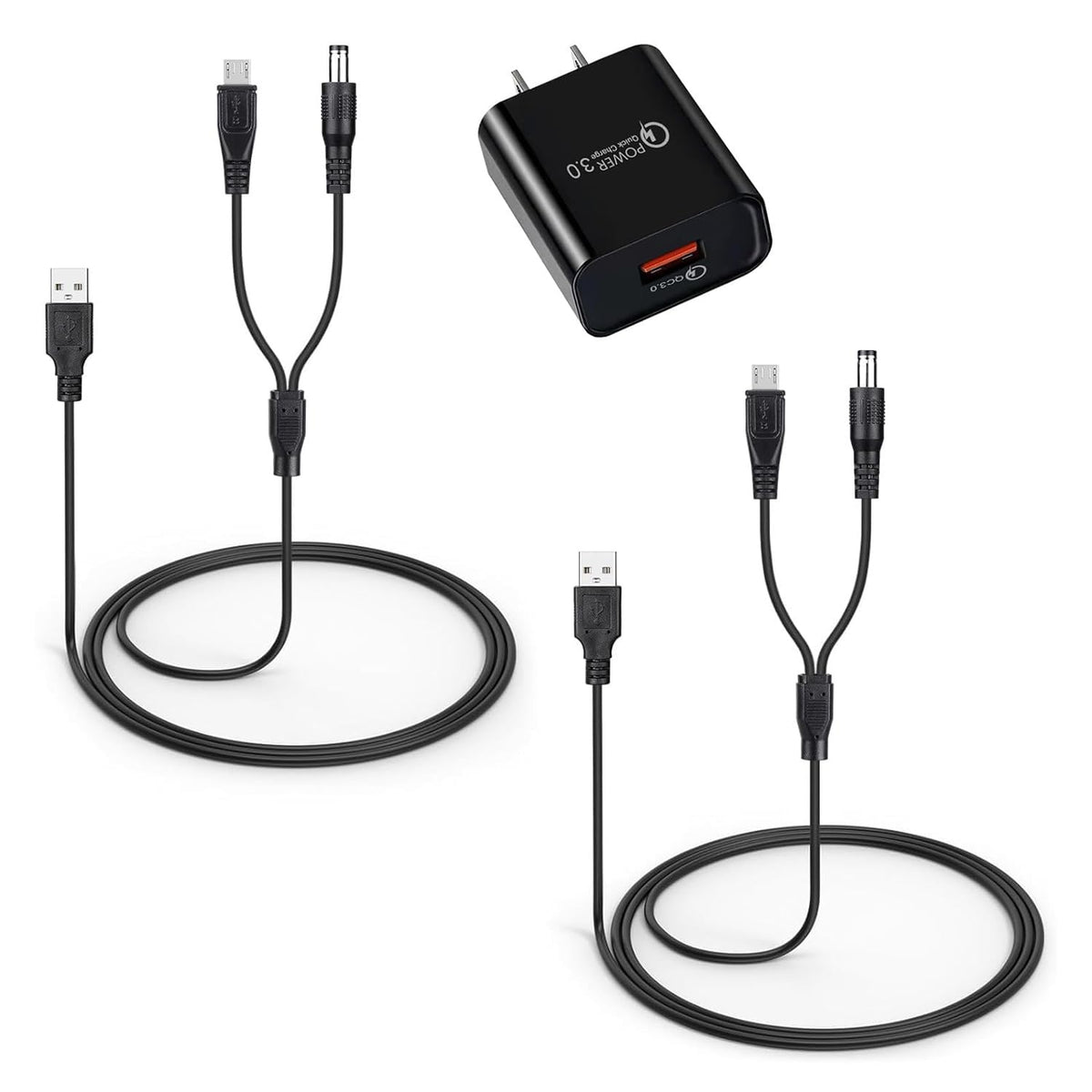 YEAOI bousnic charger cable front view enables easy simultaneous charging.