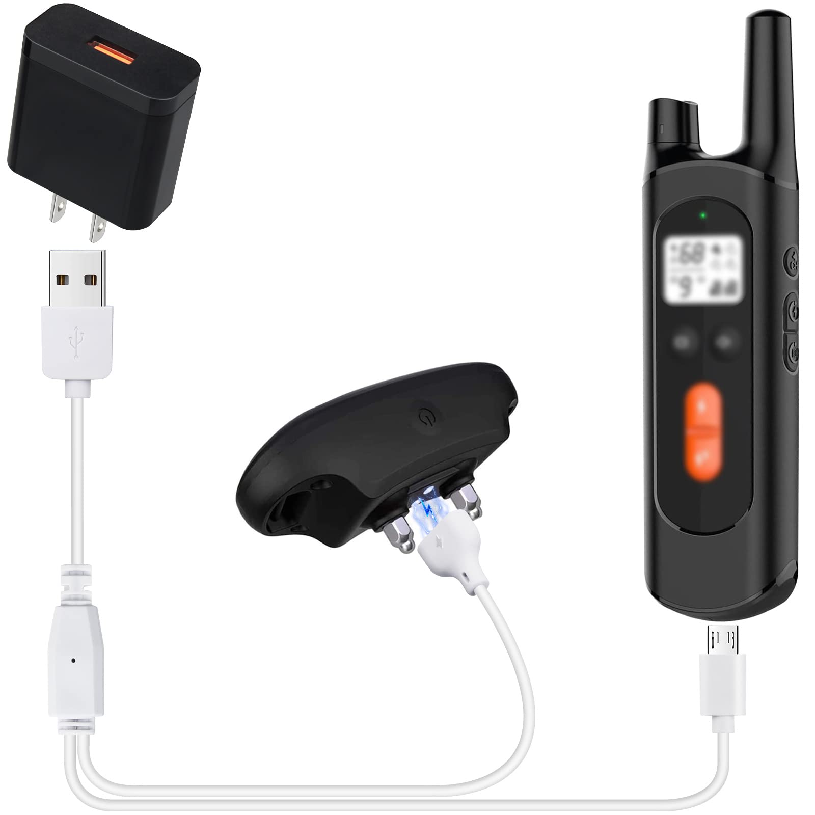 YEAOI shock collar charger with 18W adapter for NVK/UKE collars delivers fast, reliable power.