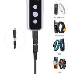 YEAOI shock collar charger Bousnic adapter close-up shows versatile charging options