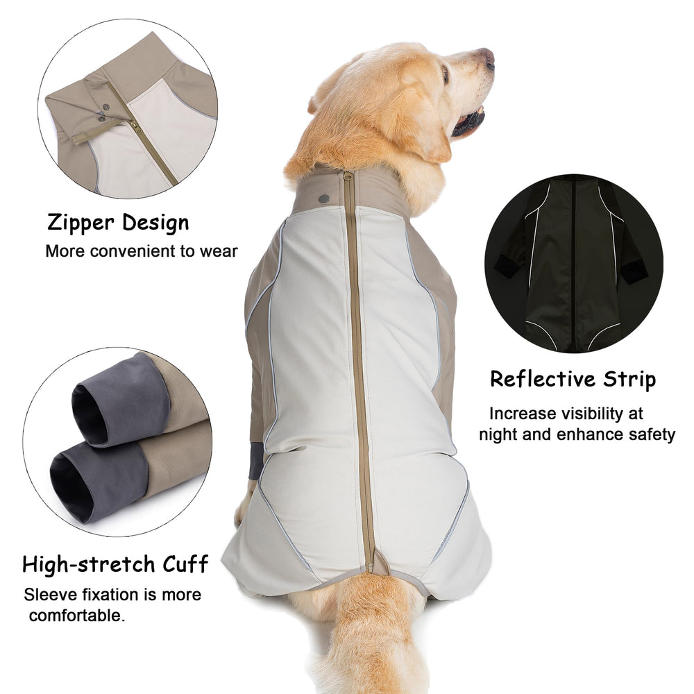 Yeapeeto dog back zipper design for quick easy on-off outfit