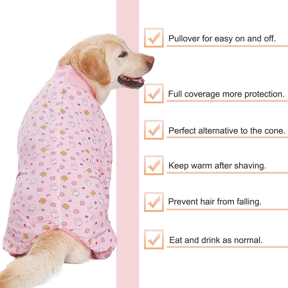 Yeapeeto 3XL pink bunny fit for larger dogs during recovery