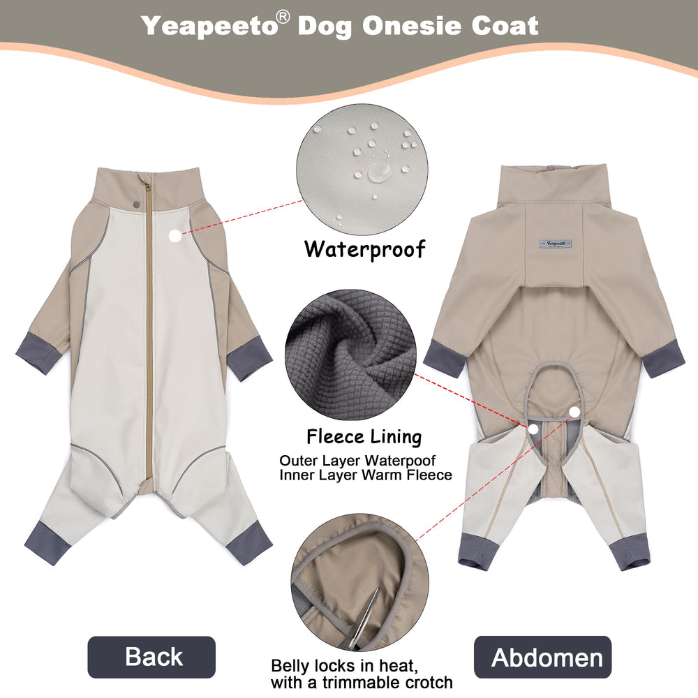 Yeapeeto dog winter coat waterproof shell protecting fur from rain