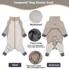 Yeapeeto dog winter coat waterproof shell protecting fur from rain