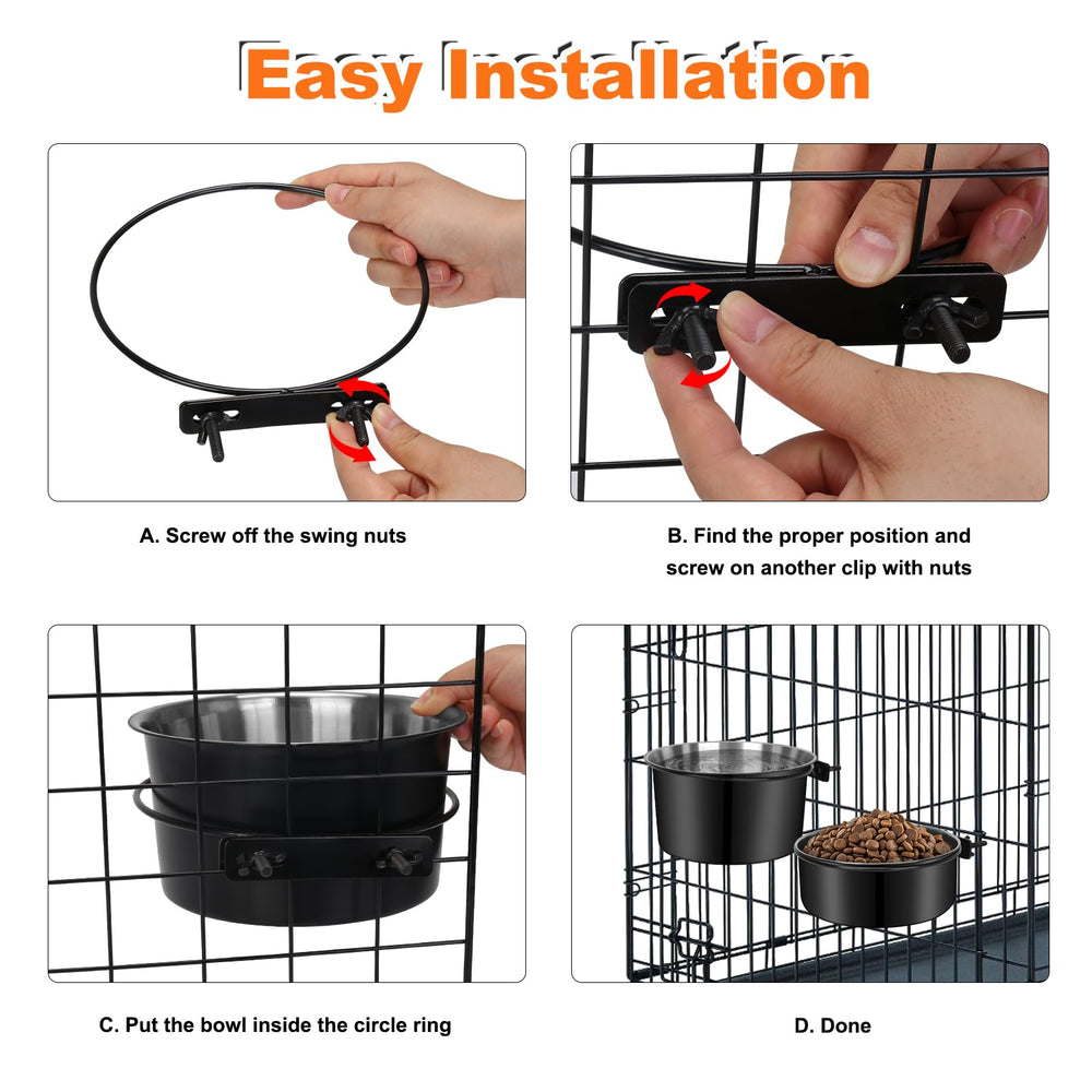 YECERCAN adjustable-height water bowl for comfortable crate feeding