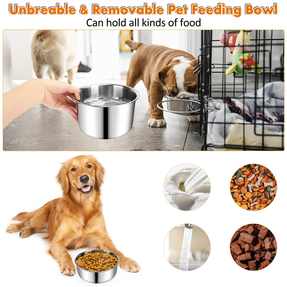 YECERCAN crate bowls inside the cage ready for hydration and meals
