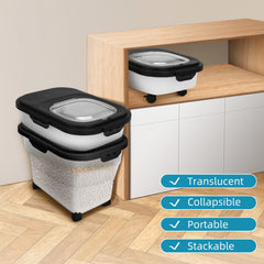 YECERCAN dog food container airtight lid keeps kibble dry and fresh.