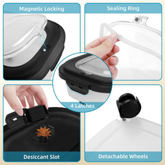 YECERCAN dog food container translucent body shows remaining food at a glance.