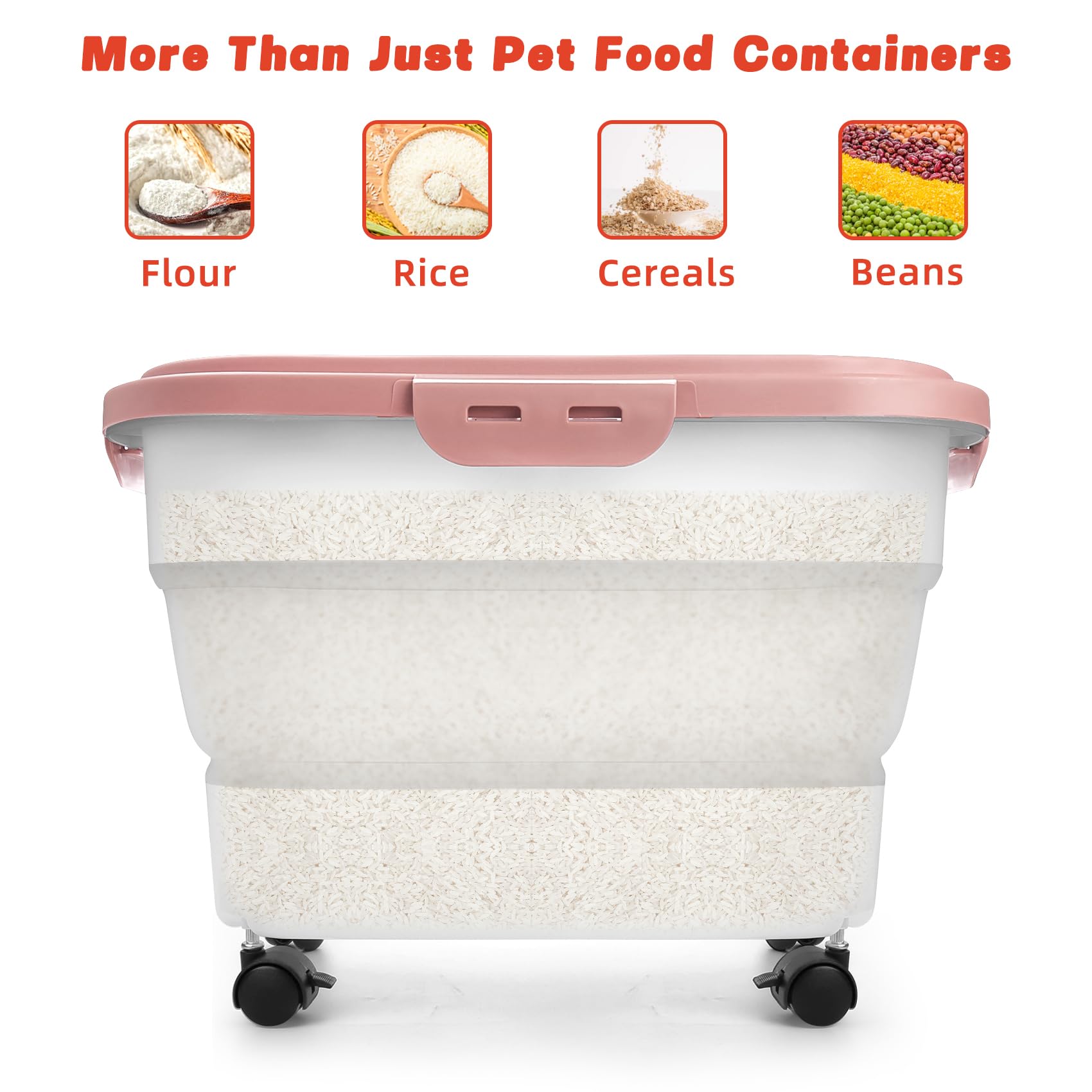YECERCAN four latches and silicone seal keep kibble dry and pest-free.
