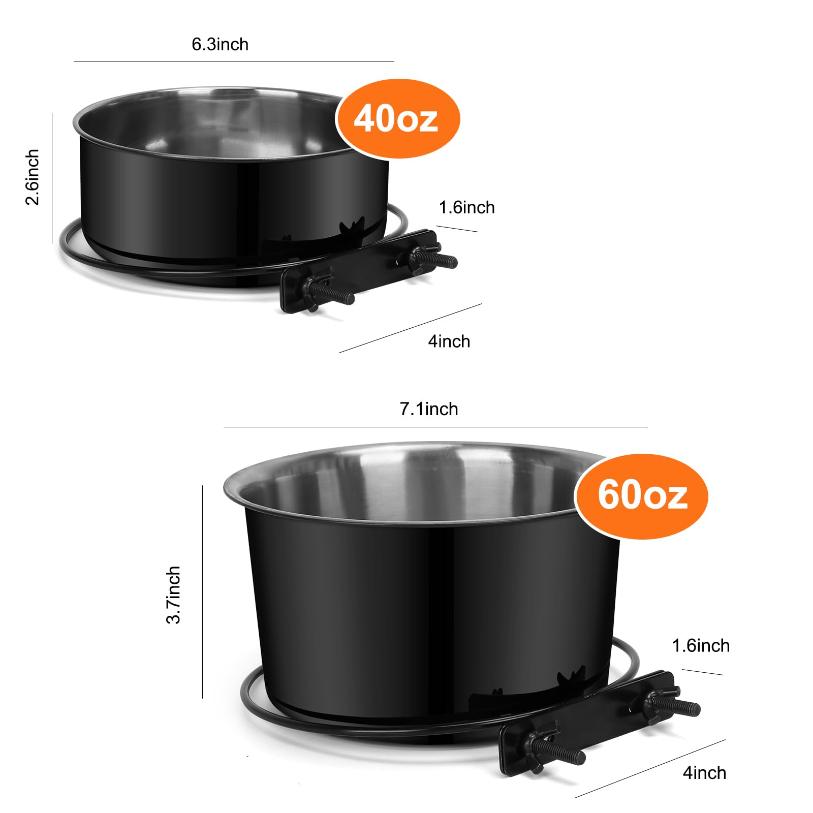 YECERCAN stainless steel dog bowls 2-pack designed for durable chewing
