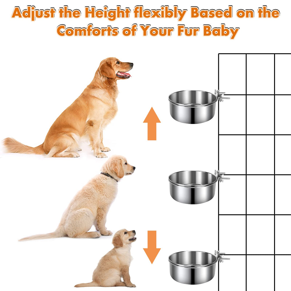 YECERCAN stainless steel bowls with mounting ring provide stable feeding