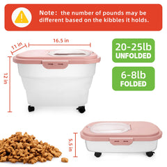 YECERCAN translucent pet food bin shows remaining kibble at a glance.